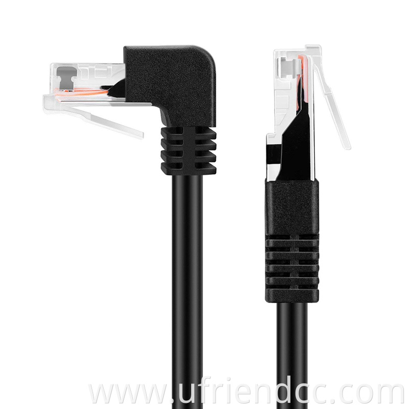 High Quality OEM Manufacture PVC Right Angel Ethernet Patch RJ45 Cable